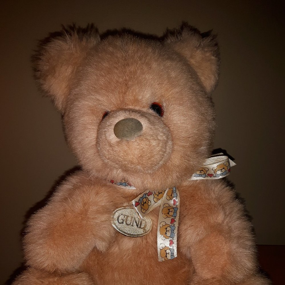 Gund Teddy Bear, Vintage, with ribbon